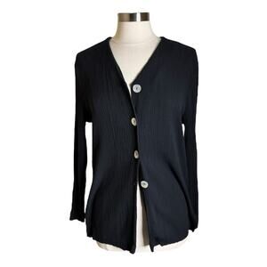 Vintage Jessica Scott Black Button Front Cardigan Women’s Size Medium‎